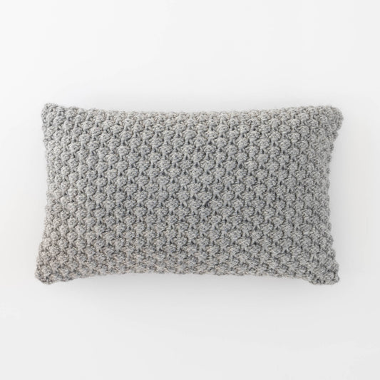 Knitted Wool Throw Pillow Cover | Light Grey Heather