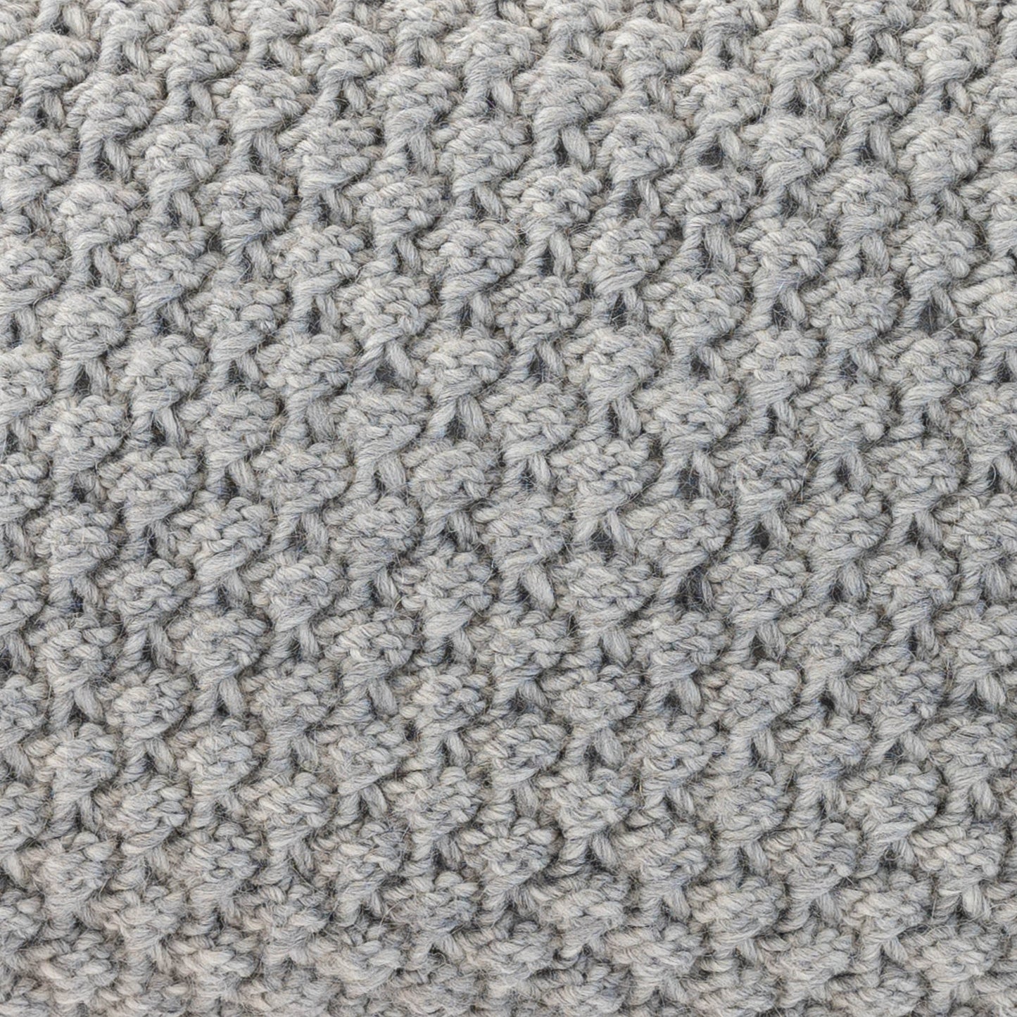 Knitted Wool Throw Pillow Cover | Light Grey Heather