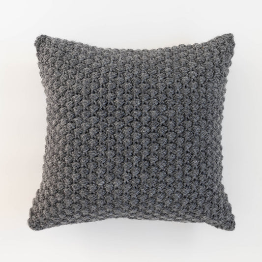 Knitted Wool Throw Pillow Cover | Medium Grey Heather