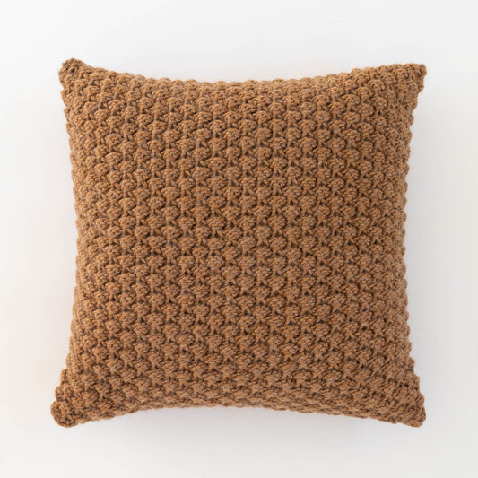 Knitted Wool Throw Pillow Cover | Ochre