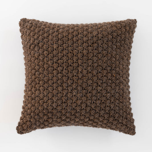 Knitted Wool Throw Pillow Cover | Sable