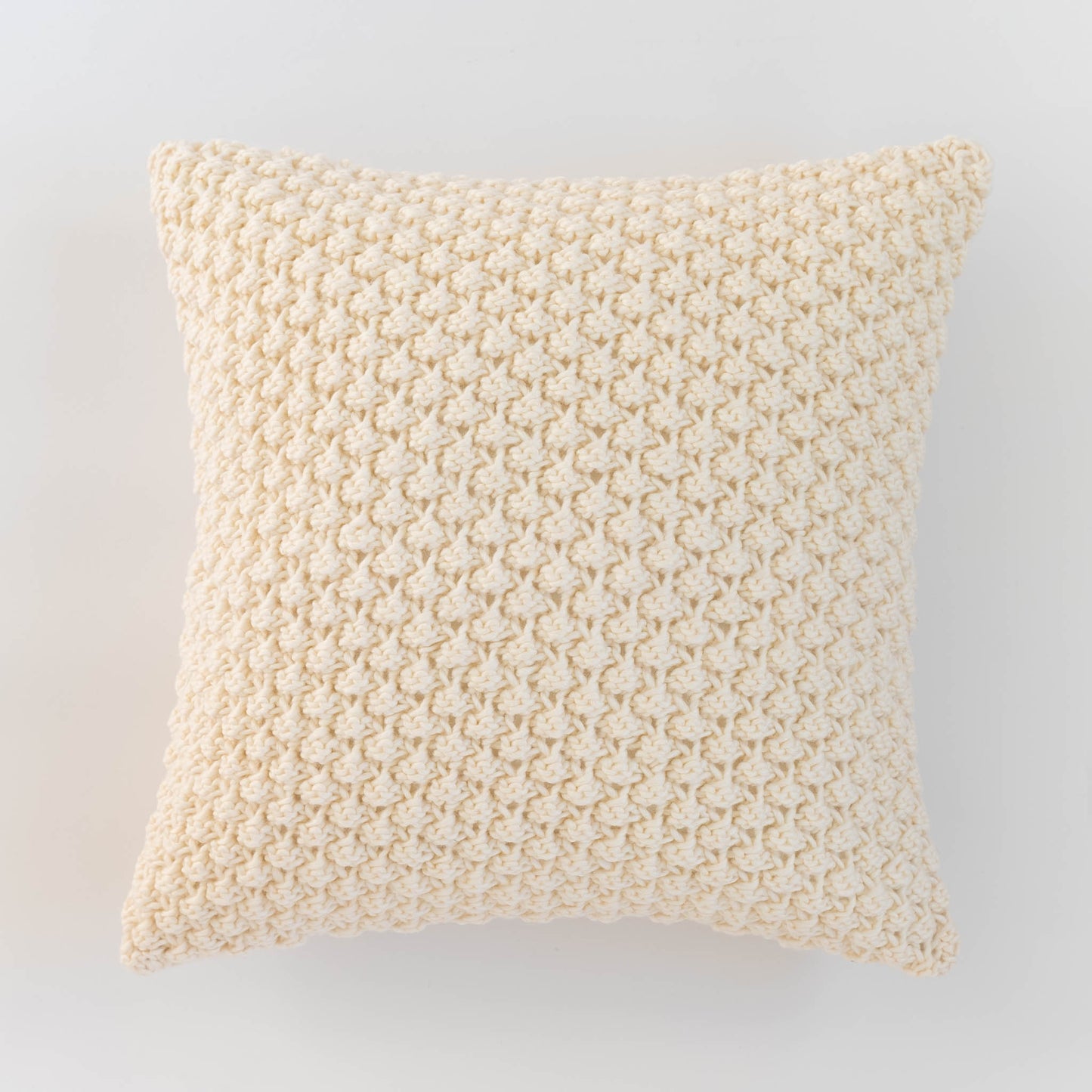 Knitted Wool Throw Pillow Cover | Snow