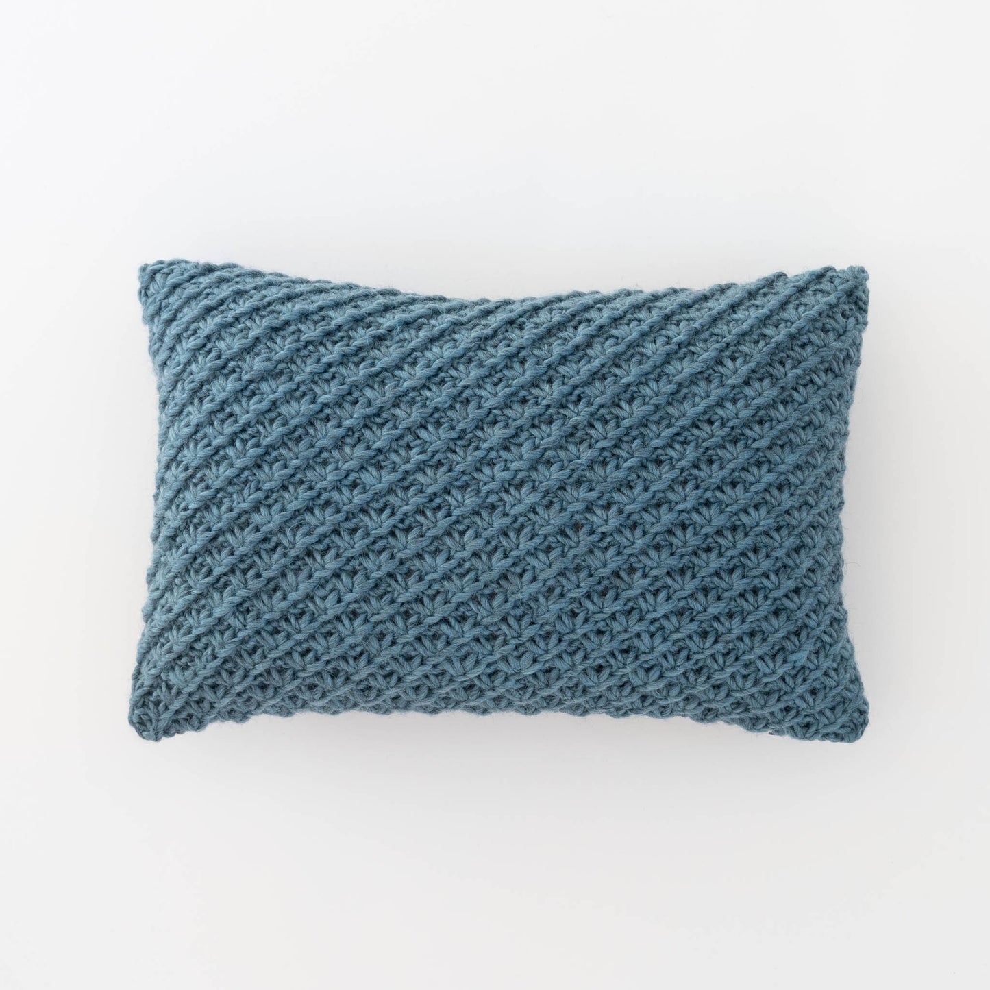 Knitted Wool Throw Pillow Cover | Steel Blue