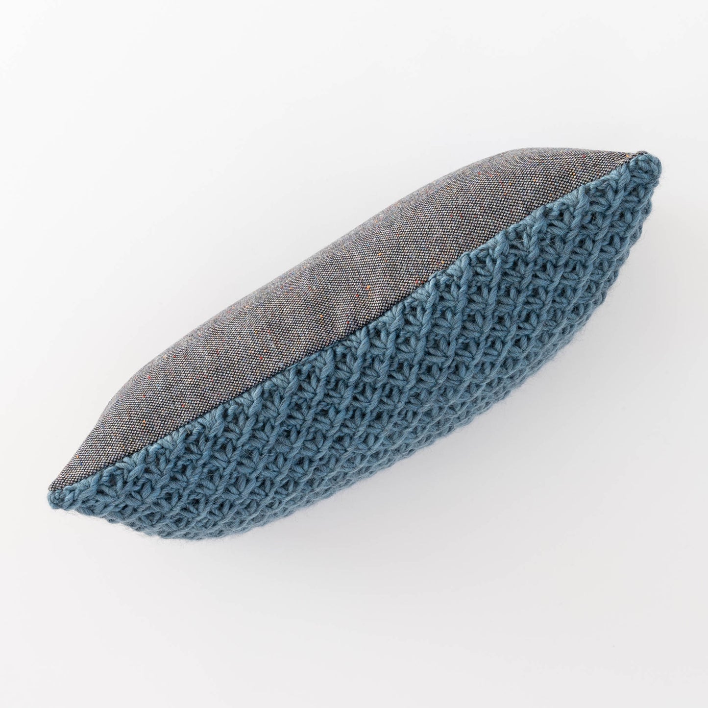 Knitted Wool Throw Pillow Cover | Steel Blue